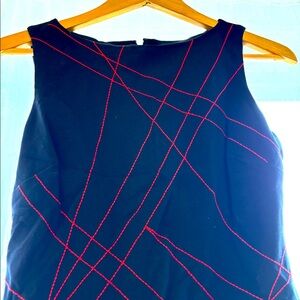 Black and red stitched Cache dress